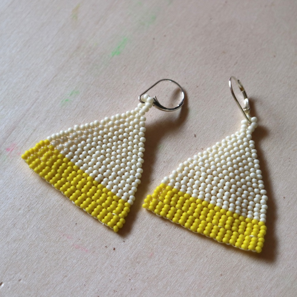 HANDMADE GLASS EARRINGS | Beehive Small Batch Handwoven Earrings in Swift